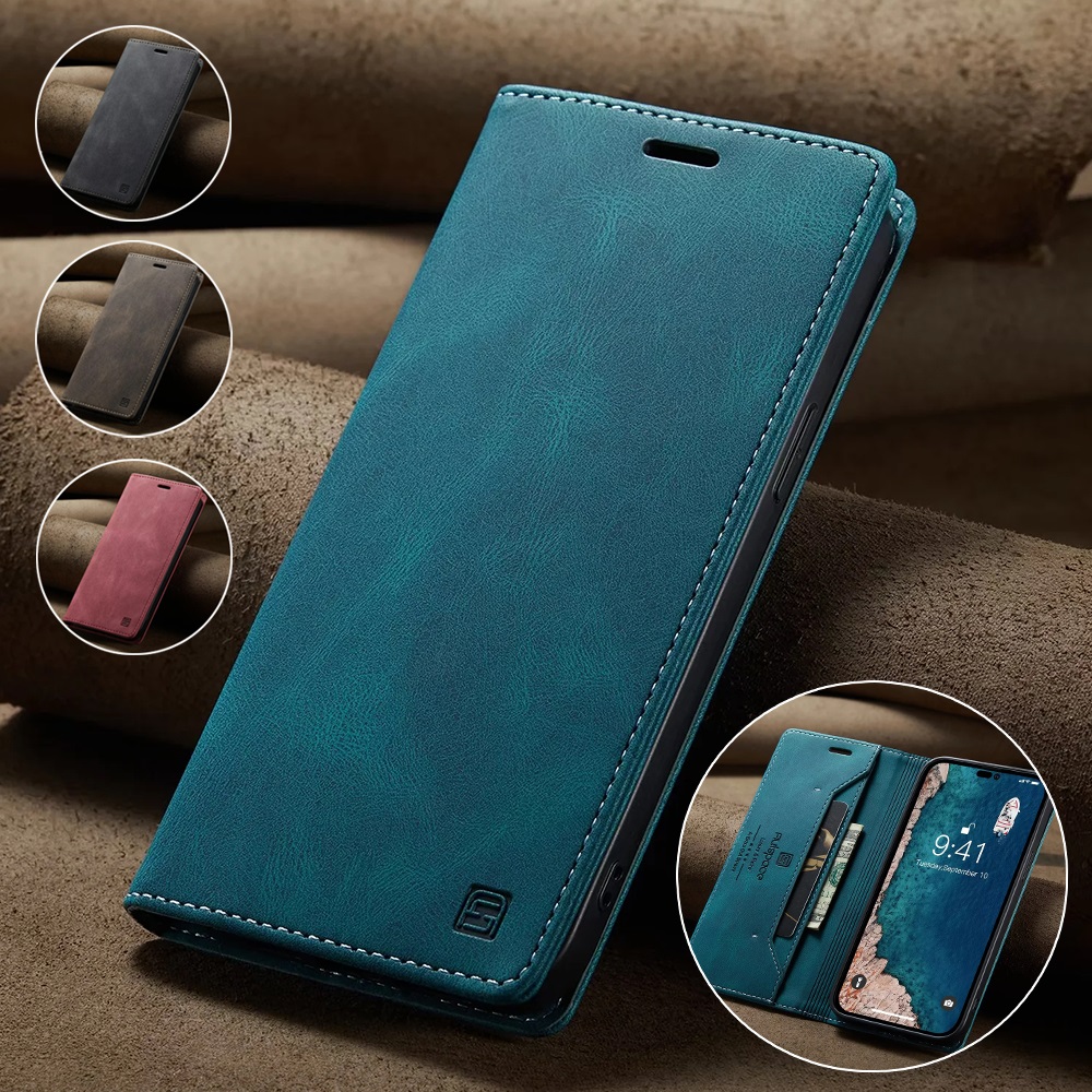 Leather Folio Wallet Case - Bao Da Dành Cho iPhone 14