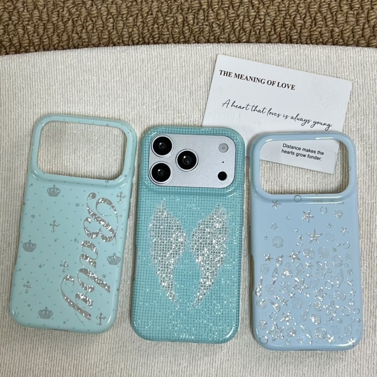 Phone Cases Popular - Korean Ins Mint Colored English Cross