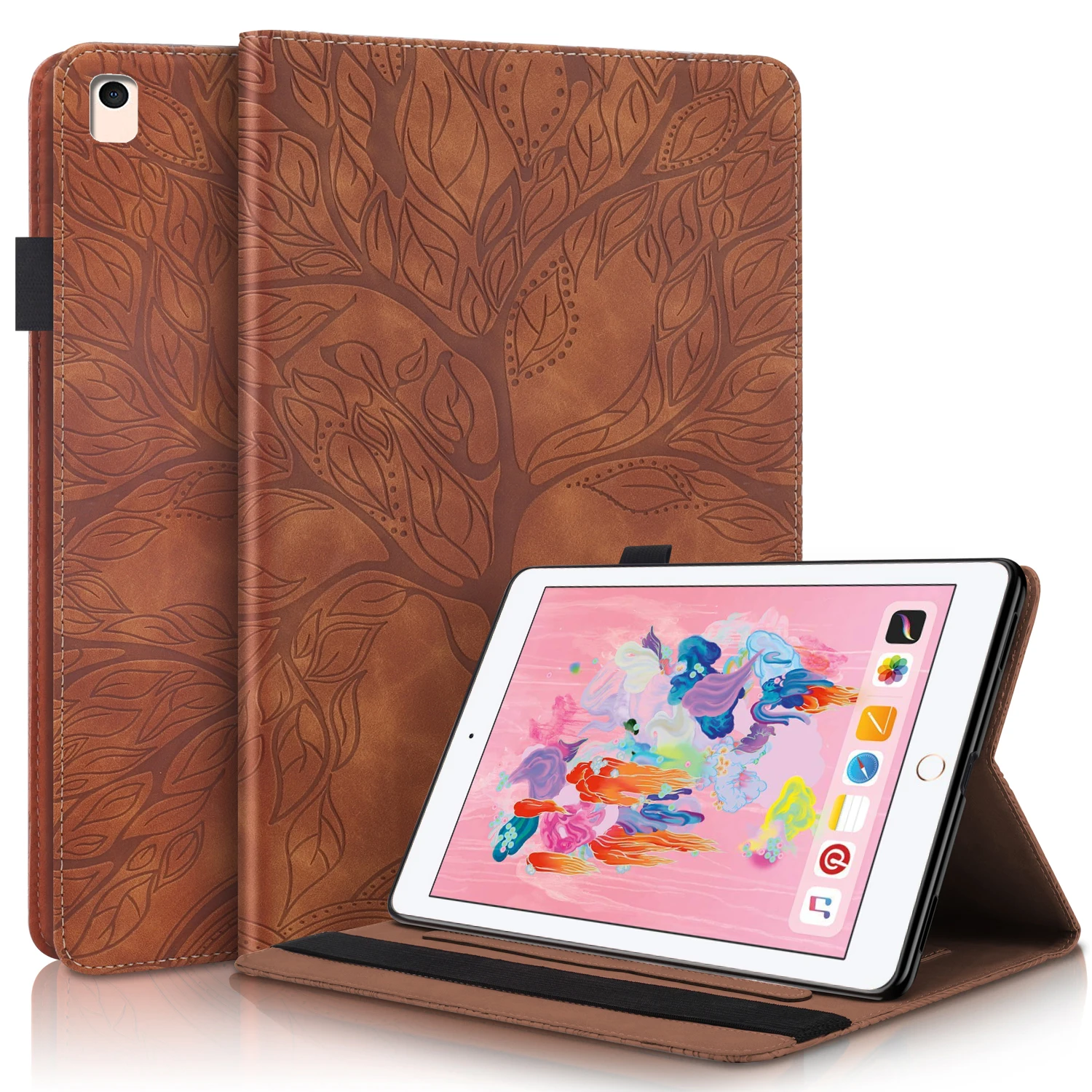 Leather Folio Wallet Case - Lật Da Đứng Dành Cho IPad