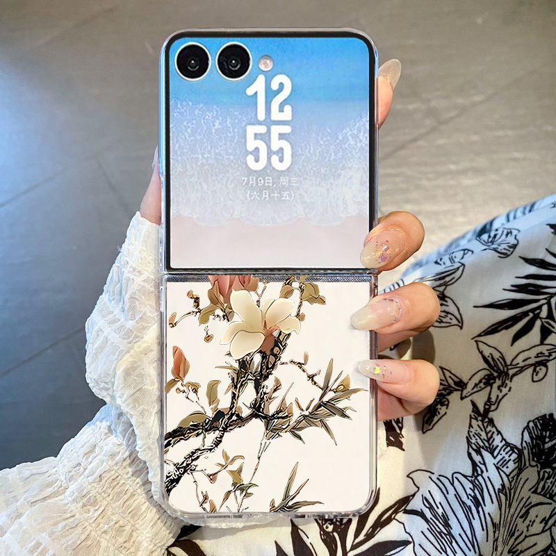 Phone Cases Z Flip 6 - Magnolia Flower Printed Phone Case For