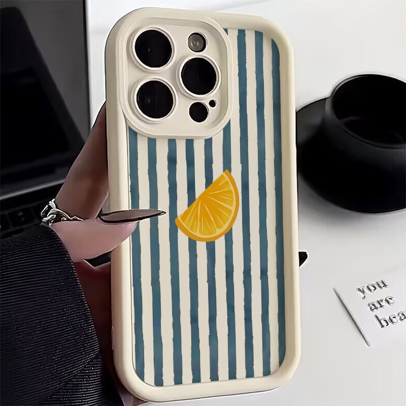Phone Cases Popular - Striped Lemon Slice Pattern Phone Case
