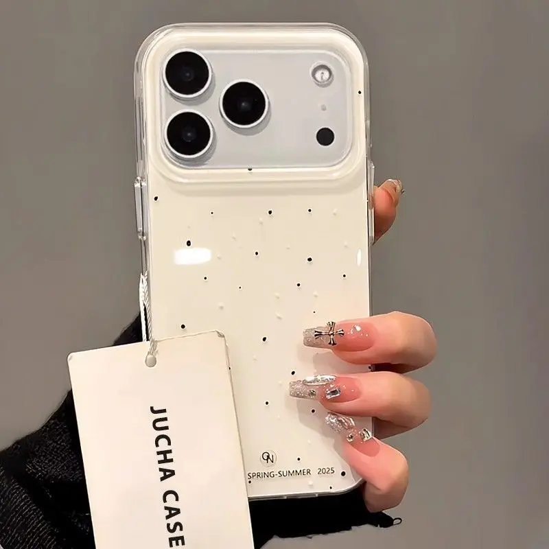 Phone Cases Brown - Korean INS Splashing Ink Polka Dot