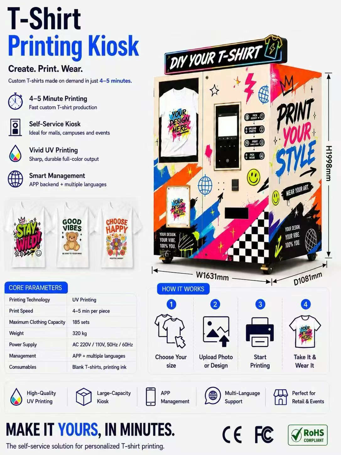 UV Flatbed Printer Vending Mac - đánh giá và giá Phone Cases Vending Machine