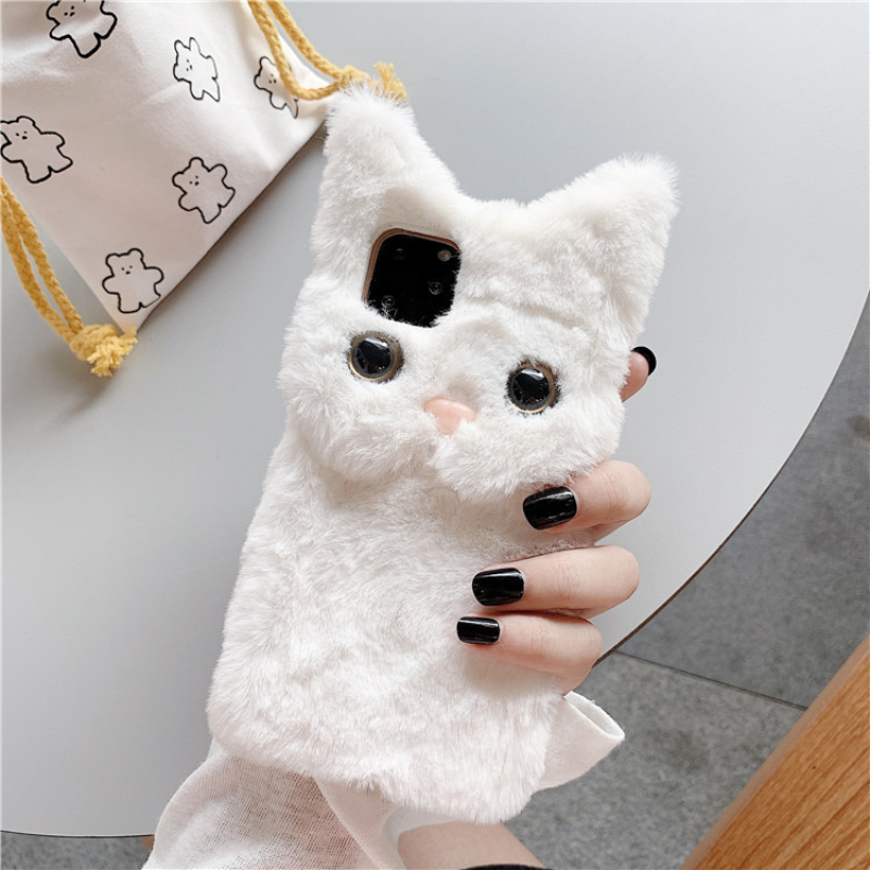 3D Cute Cartoon Cat Furry Plus - đánh giá và giá Phone Cases For Iphone 17