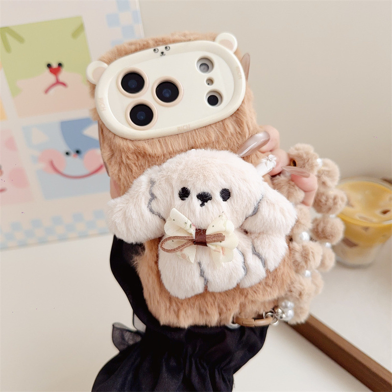 3D Cartoon Bowknot Puppy Warm  - đánh giá và giá Phone Cases For Iphone 17