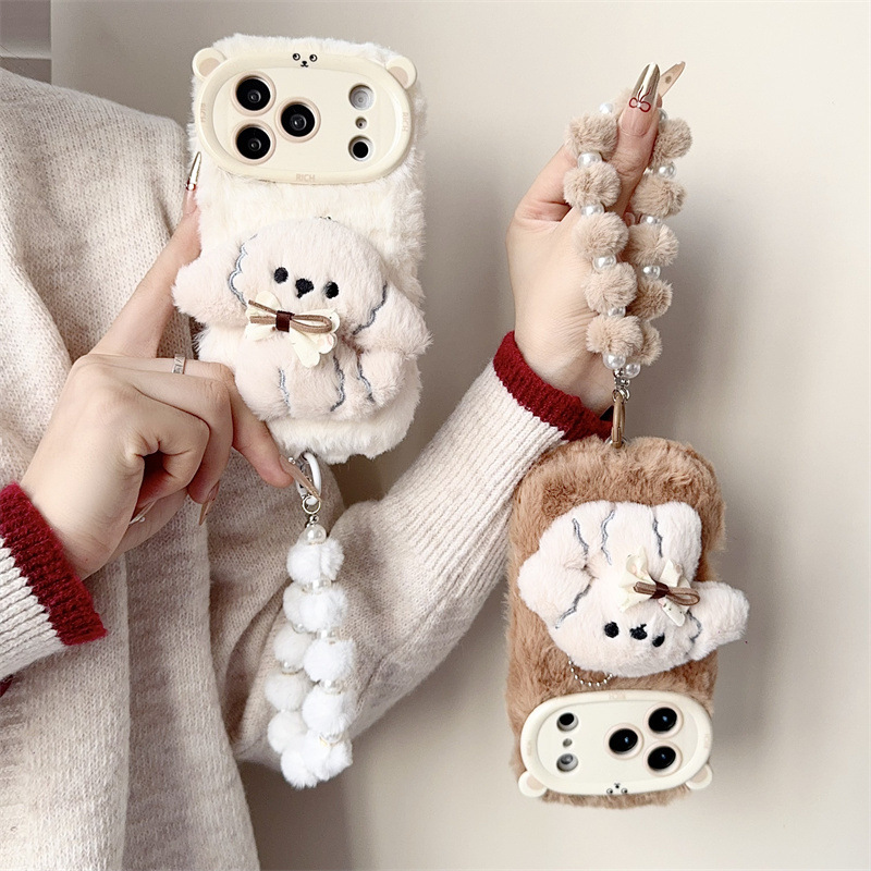 3D Cartoon Bowknot Puppy Warm  - đánh giá và giá Phone Cases For Iphone 17