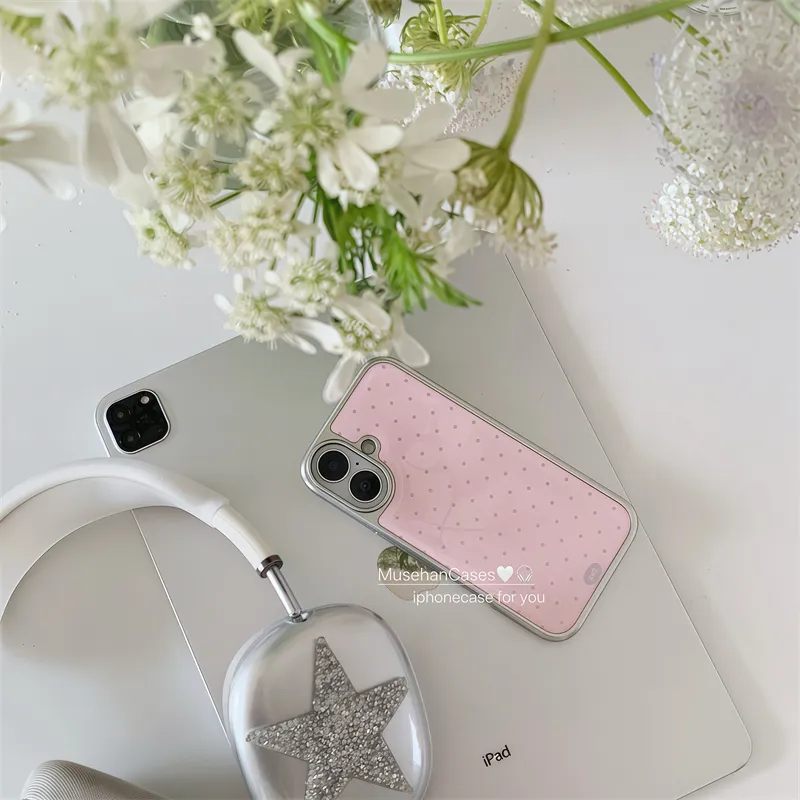 Korean ins Cream Pink Polka Do - đánh giá và giá Phone Cases Drawing