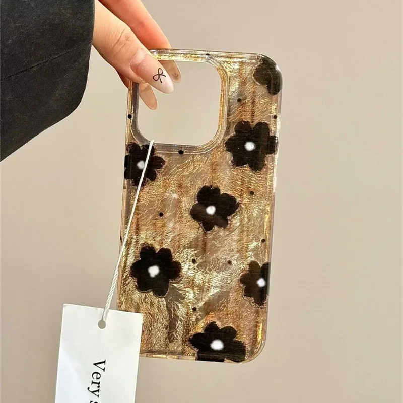 Retro Brown Black Spots Flower - đánh giá và giá Phone Cases Brown