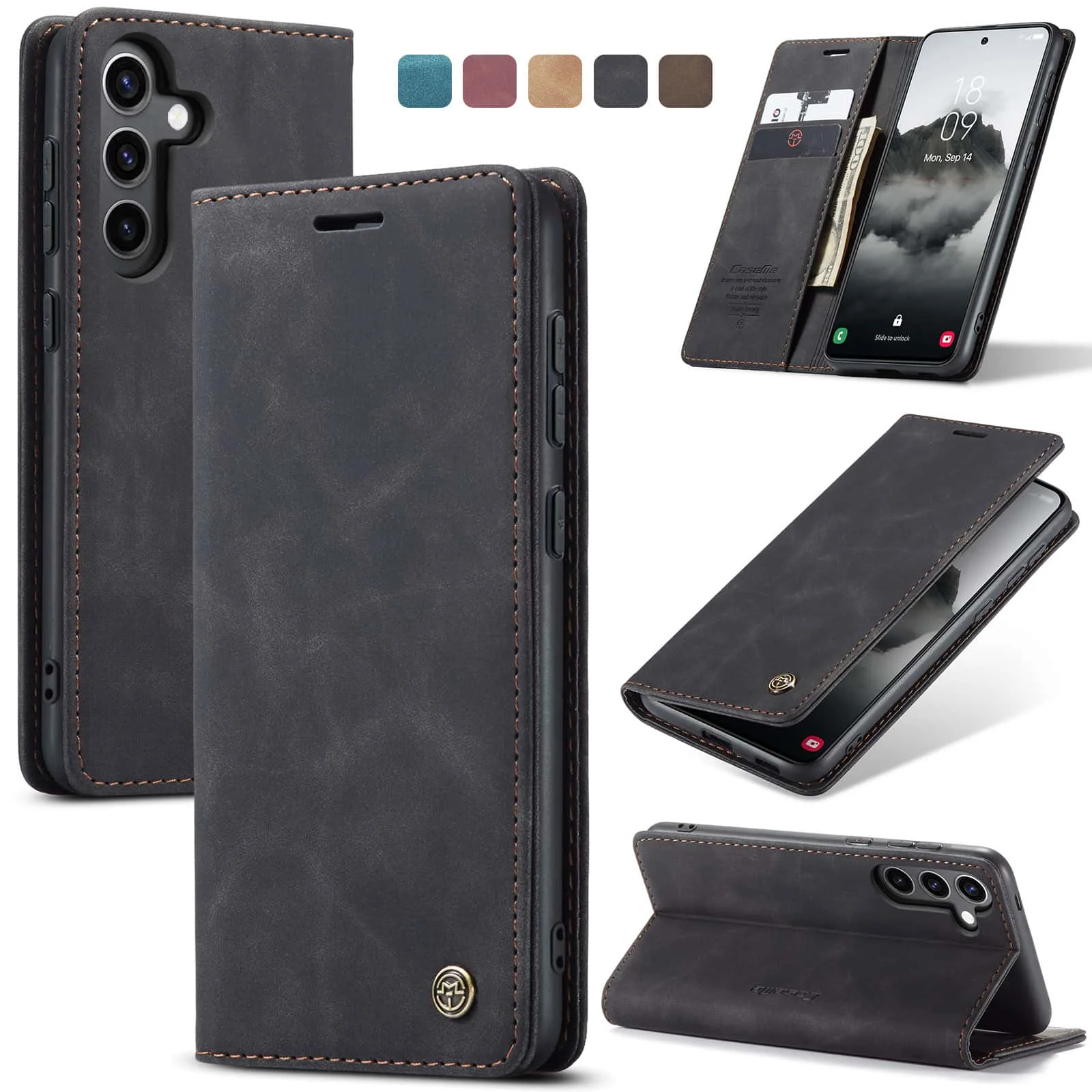 Retro Leather Flip Case For Sa - đánh giá và giá Leather Folio Wallet Case