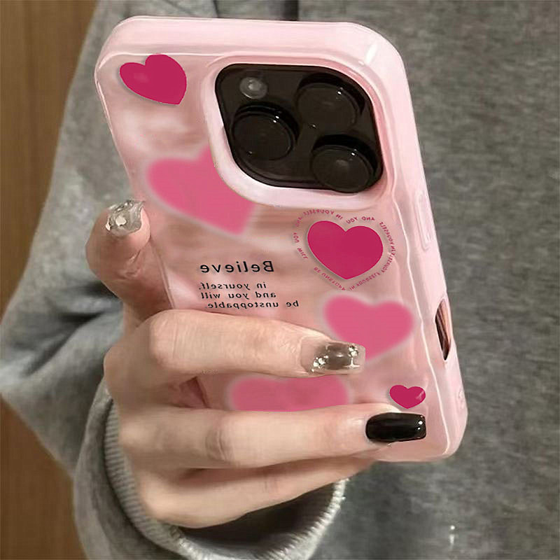 Luxury Pink Love Heart Folds T - đánh giá và giá Phone Cases Expensive