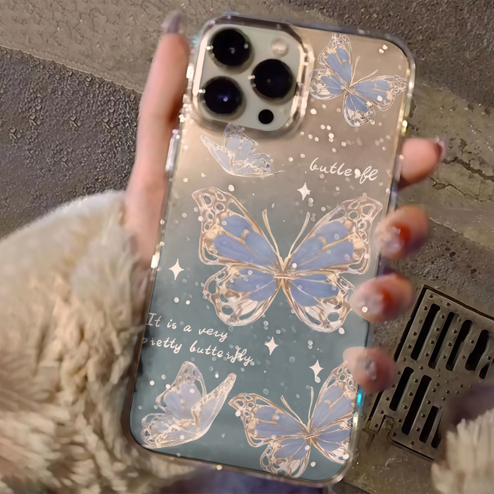 Luxury Blue Butterfly Clear Gl - đánh giá và giá Phone Cases Expensive