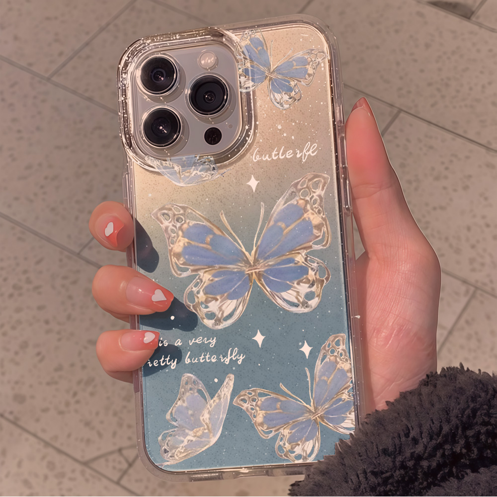 Luxury Blue Butterfly Clear Gl - đánh giá và giá Phone Cases Expensive