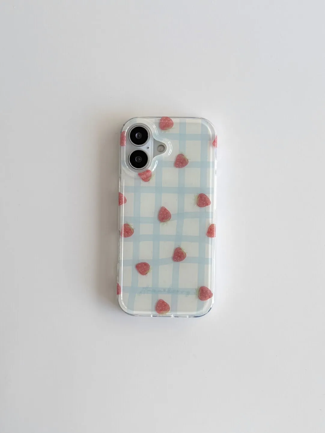 Fresh Blue Grid Pattern Strawb - đánh giá và giá Phone Cases Expensive